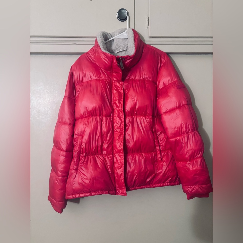 Koolaburra by UGG Women's Pink Sherpa Trim Puffer Jacket Size XL